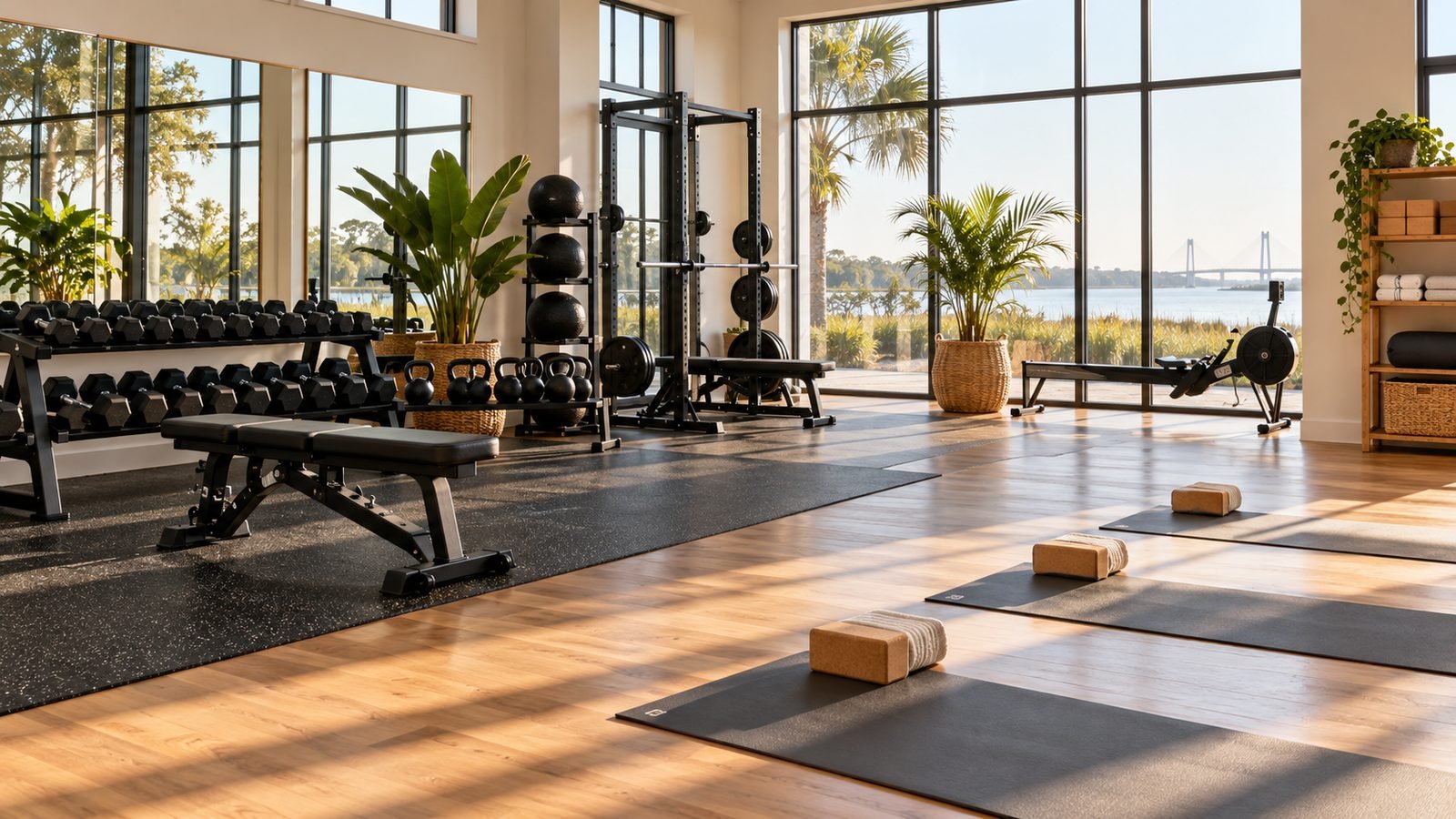 Fitness and sports illustrative scene