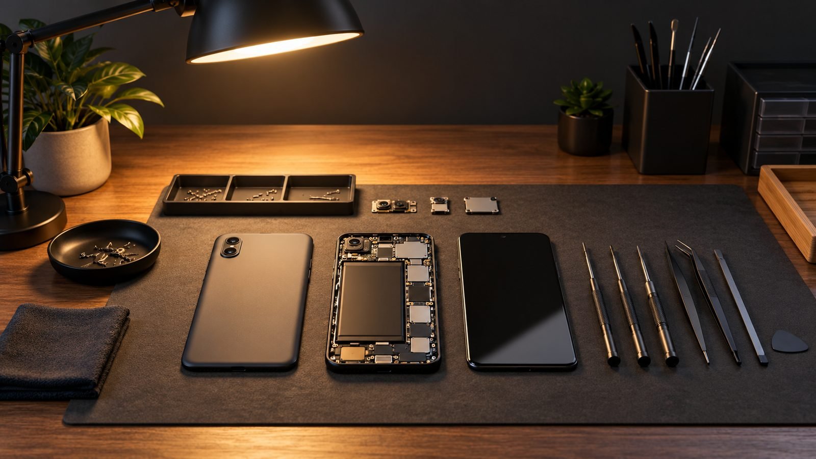 Technology and repair illustrative scene