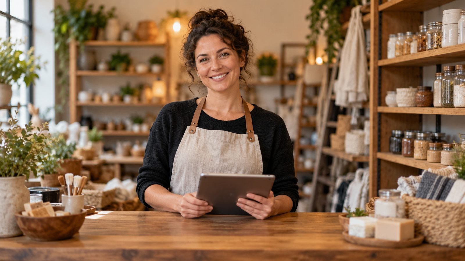 Business owner working at a desk